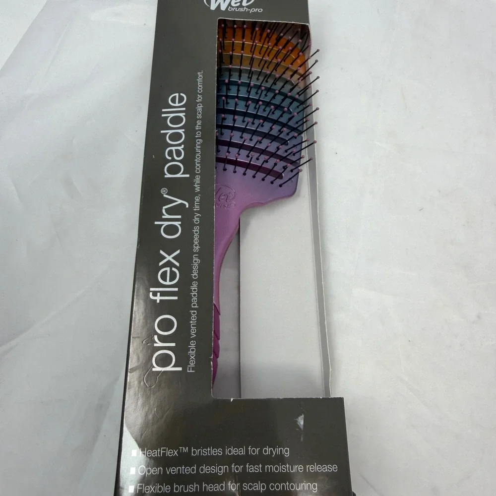 Wet Brush Pro Flex Dry Paddle Vented Hair Brush Ombre Purple Blue HeatFlex